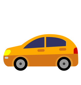 交通工具轿车小车扁平化