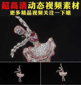 浪漫3D水晶钻戒戒指视频素材