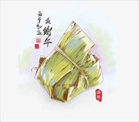 手绘端午粽子