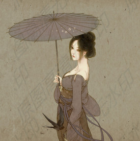 古风性感执扇美女