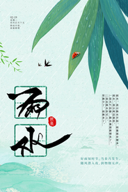 雨水传统节日节气国风古风海报