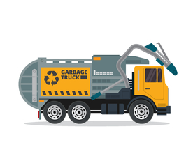 垃圾车矢量