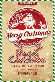 圣诞节插画卡通宣传活动促销海报