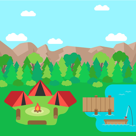 卡通野营
