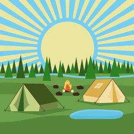 卡通野营