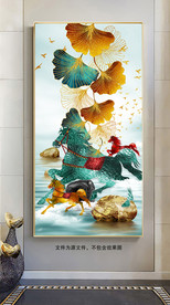 翡翠大理石骏马装饰画