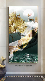 新中式麋鹿装饰画