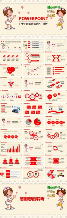 护士护理医疗医院PPT模板