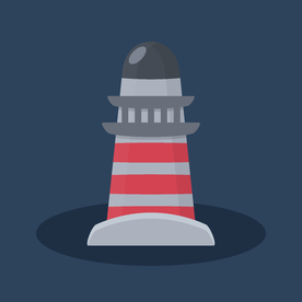 卡通灯塔
