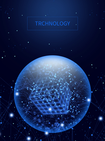 简约科技风炫酷立方体地球粒子线