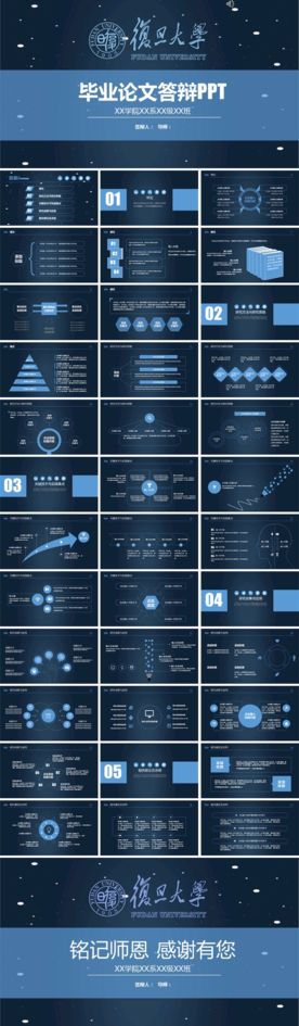 深蓝色神秘毕业论文答辩PPT