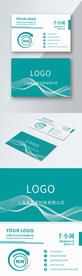 原创简约时尚篮绿色商务名片模板