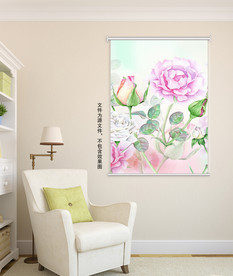 小清新玫瑰花卷帘