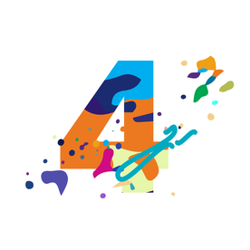 艺术彩色设计字母数字4