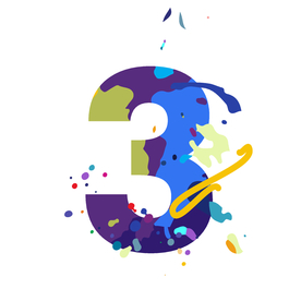 艺术彩色设计字母数字3