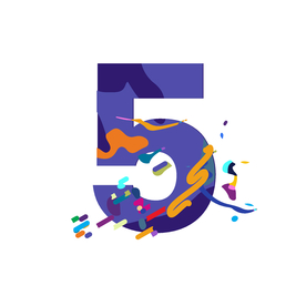 艺术彩色设计字母数字5