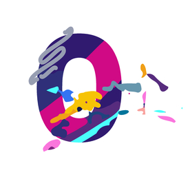 艺术彩色设计字母数字0