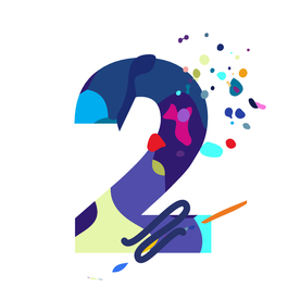 艺术彩色设计字母数字2