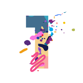 艺术彩色设计字母数字1