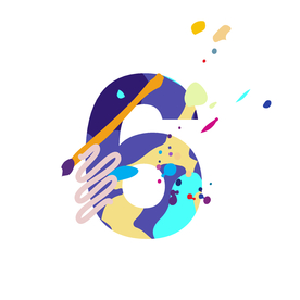 艺术彩色设计字母数字6