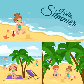 卡通沙滩
