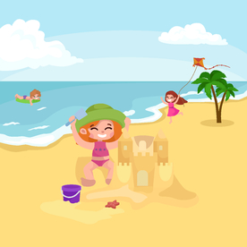 卡通沙滩