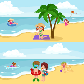 卡通沙滩