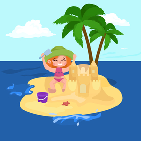 卡通沙滩
