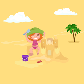 卡通沙滩