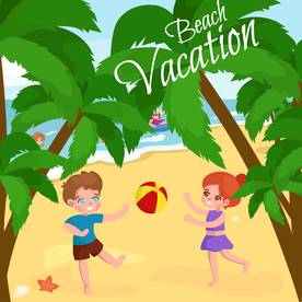 卡通沙滩