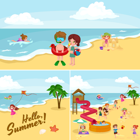 卡通沙滩