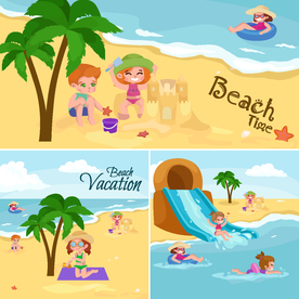 卡通沙滩