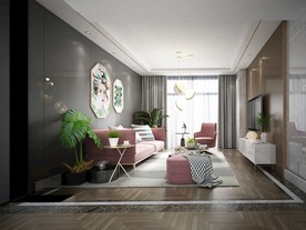 北欧简约客厅3d模型