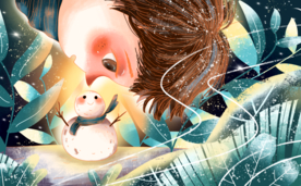 梦幻童话插画卡通清新背景素材