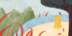 夏季少女清新插画卡通海报素材