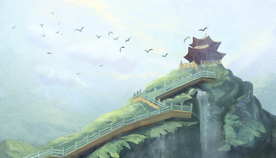 长城国风清新传统国潮背景素材