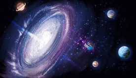 星空宇宙梦幻插画卡通背景素材