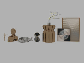 人雕塑猫花瓶3d模型
