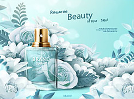 创意花卉化妆品图片