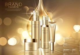 高端黑金化妆品合成图片