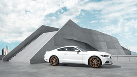 轿车跑车白色城市地面背景素材