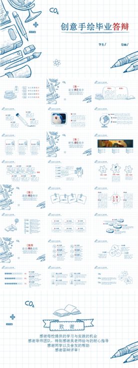 创意手绘毕业答辩模板