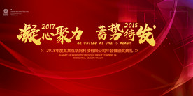 红色会议背景展板