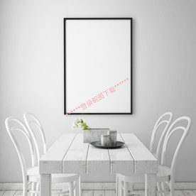 餐厅 桌椅 椅子  空白挂画