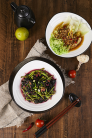 苋菜食材美食午餐摆盘背景素材