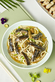 黄鳝面杂烩食物食材美食背景素材