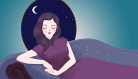 民国人物女性夜晚插画素材