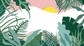 绿植边框夏季清新插画素材