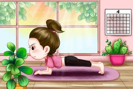 运动健身瑜伽人物插画素材