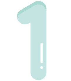 可爱彩色卡通数字1